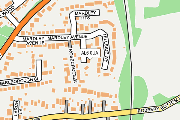 AL6 0UA map - OS OpenMap – Local (Ordnance Survey)