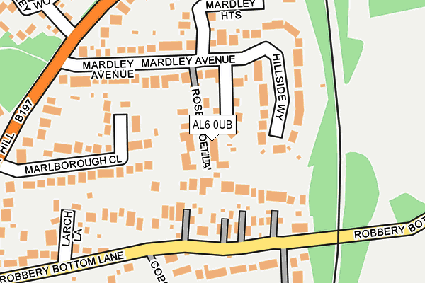 AL6 0UB map - OS OpenMap – Local (Ordnance Survey)