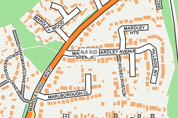 AL6 0UD map - OS OpenMap – Local (Ordnance Survey)