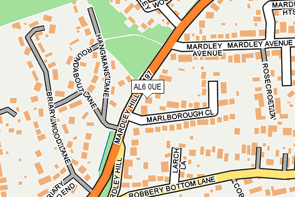 AL6 0UE map - OS OpenMap – Local (Ordnance Survey)