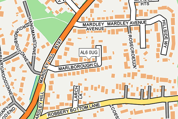 AL6 0UG map - OS OpenMap – Local (Ordnance Survey)