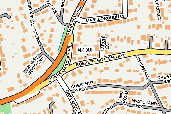 AL6 0UH map - OS OpenMap – Local (Ordnance Survey)