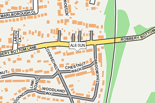 AL6 0UN map - OS OpenMap – Local (Ordnance Survey)