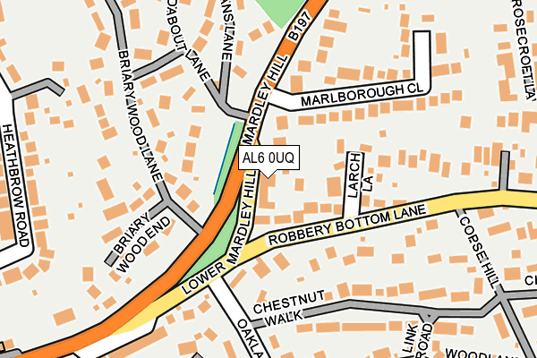 AL6 0UQ map - OS OpenMap – Local (Ordnance Survey)