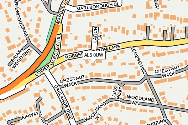 AL6 0UW map - OS OpenMap – Local (Ordnance Survey)