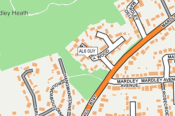 AL6 0UY map - OS OpenMap – Local (Ordnance Survey)