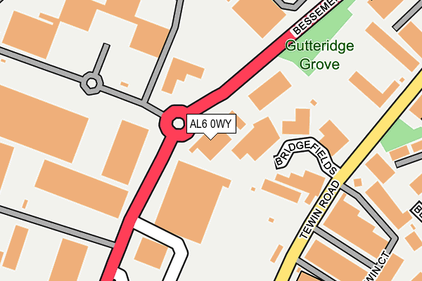 AL6 0WY map - OS OpenMap – Local (Ordnance Survey)