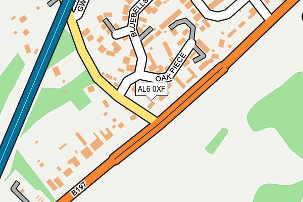 AL6 0XF map - OS OpenMap – Local (Ordnance Survey)