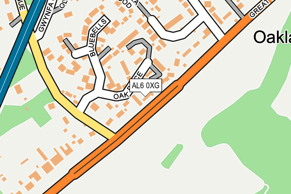 AL6 0XG map - OS OpenMap – Local (Ordnance Survey)