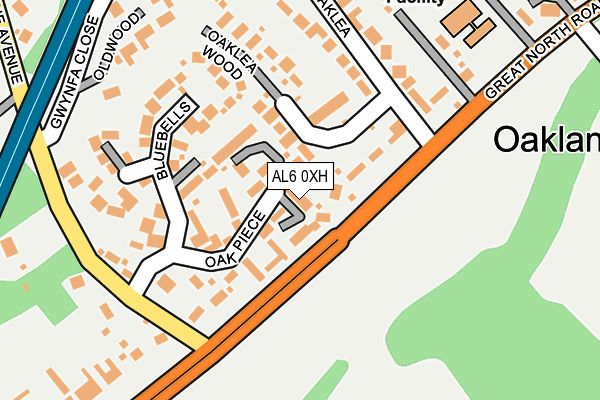AL6 0XH map - OS OpenMap – Local (Ordnance Survey)