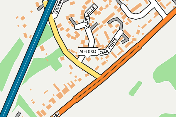 AL6 0XQ map - OS OpenMap – Local (Ordnance Survey)