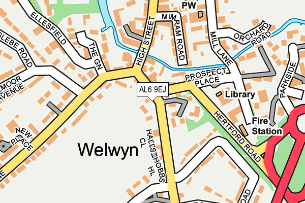 AL6 9EJ map - OS OpenMap – Local (Ordnance Survey)