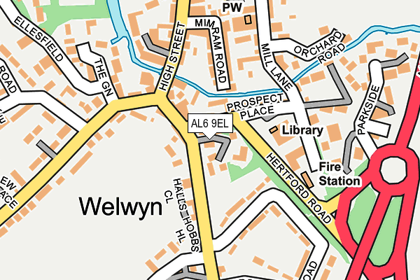 AL6 9EL map - OS OpenMap – Local (Ordnance Survey)
