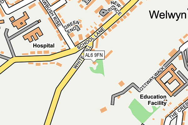 AL6 9FN map - OS OpenMap – Local (Ordnance Survey)