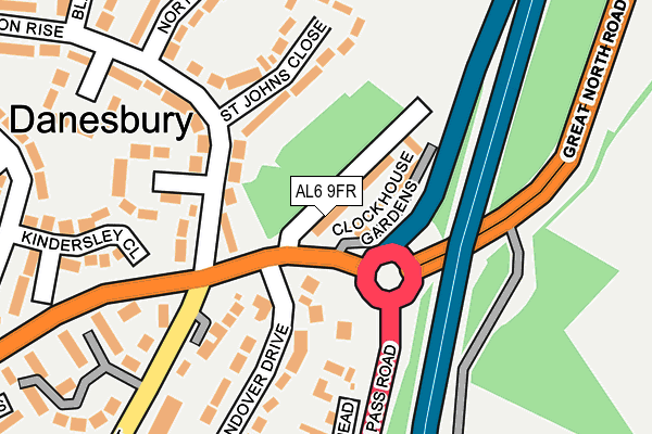 AL6 9FR map - OS OpenMap – Local (Ordnance Survey)