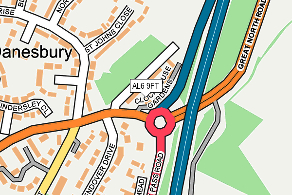AL6 9FT map - OS OpenMap – Local (Ordnance Survey)
