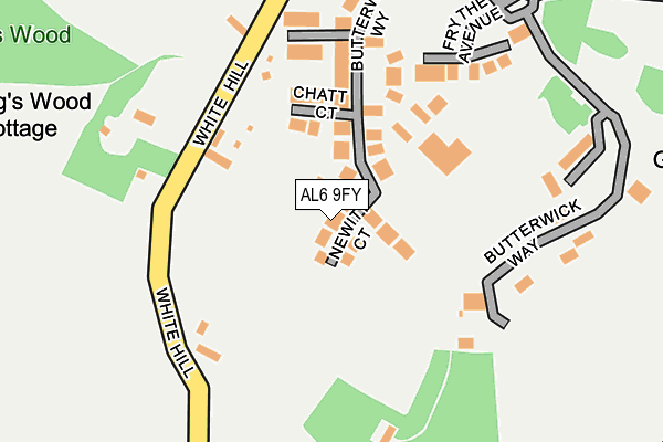 AL6 9FY map - OS OpenMap – Local (Ordnance Survey)