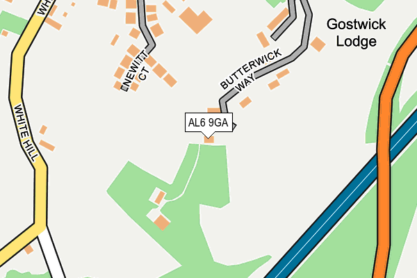 AL6 9GA map - OS OpenMap – Local (Ordnance Survey)