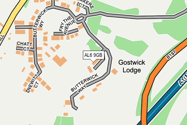 AL6 9GB map - OS OpenMap – Local (Ordnance Survey)