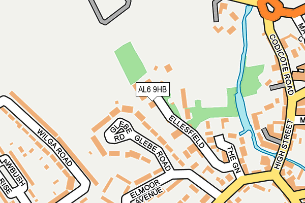 AL6 9HB map - OS OpenMap – Local (Ordnance Survey)