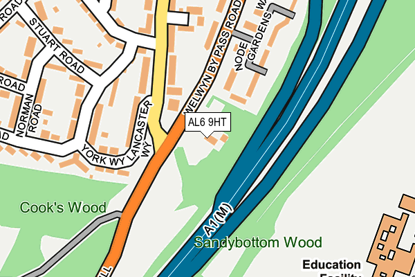 AL6 9HT map - OS OpenMap – Local (Ordnance Survey)