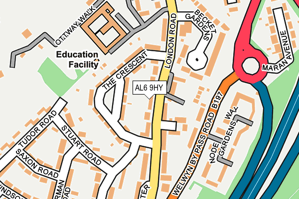 AL6 9HY map - OS OpenMap – Local (Ordnance Survey)