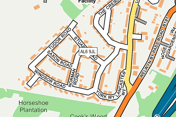 AL6 9JL map - OS OpenMap – Local (Ordnance Survey)