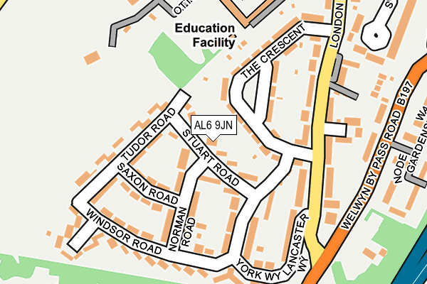 AL6 9JN map - OS OpenMap – Local (Ordnance Survey)