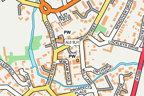 AL6 9LH map - OS OpenMap – Local (Ordnance Survey)