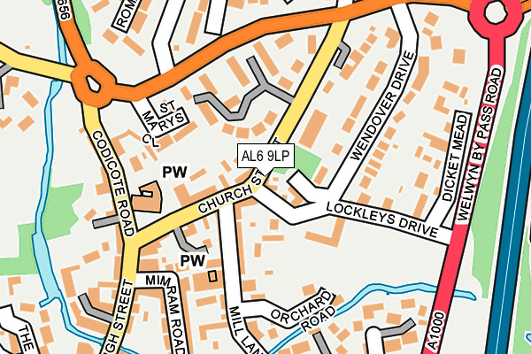 AL6 9LP map - OS OpenMap – Local (Ordnance Survey)