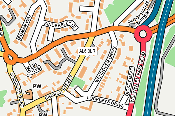 AL6 9LR map - OS OpenMap – Local (Ordnance Survey)