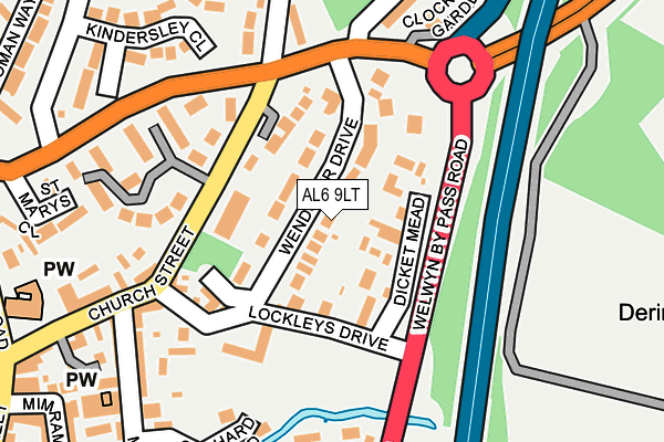 AL6 9LT map - OS OpenMap – Local (Ordnance Survey)