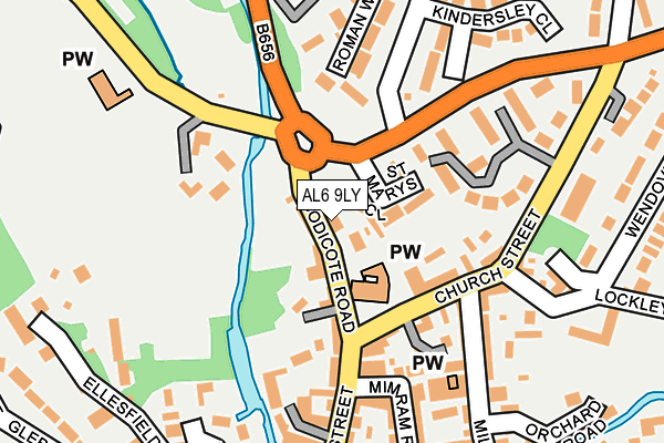 AL6 9LY map - OS OpenMap – Local (Ordnance Survey)
