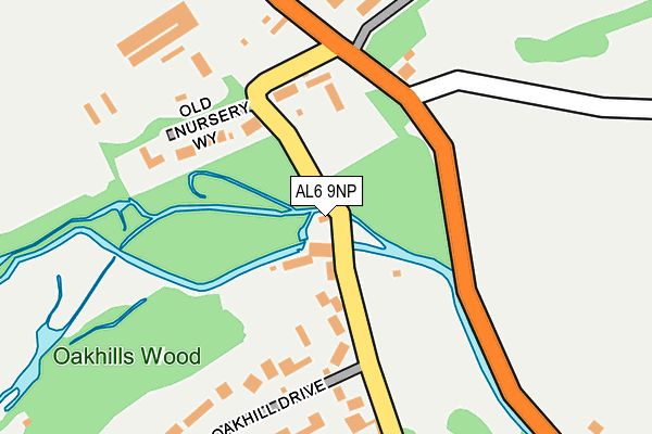 AL6 9NP map - OS OpenMap – Local (Ordnance Survey)