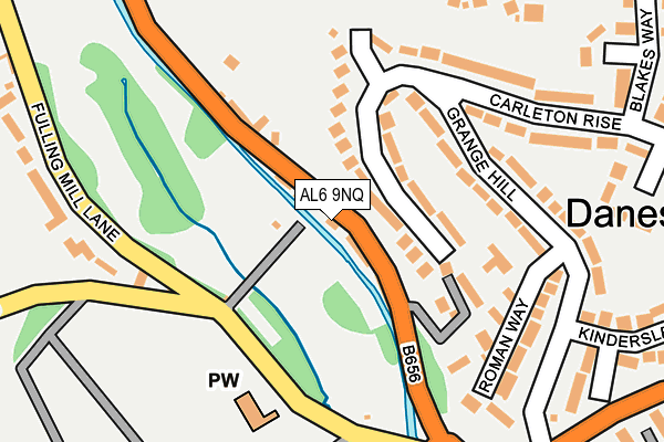 AL6 9NQ map - OS OpenMap – Local (Ordnance Survey)