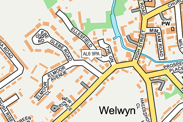 AL6 9PA map - OS OpenMap – Local (Ordnance Survey)