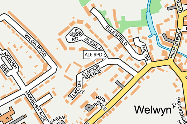 AL6 9PD map - OS OpenMap – Local (Ordnance Survey)