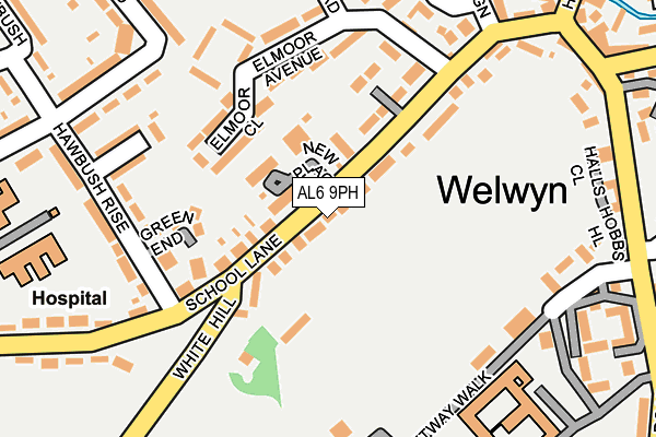 AL6 9PH map - OS OpenMap – Local (Ordnance Survey)