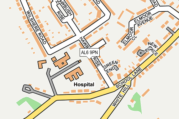 AL6 9PN map - OS OpenMap – Local (Ordnance Survey)