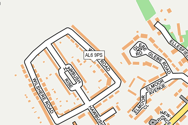 AL6 9PS map - OS OpenMap – Local (Ordnance Survey)
