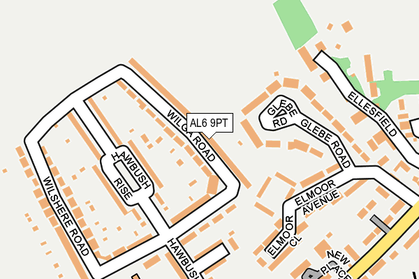AL6 9PT map - OS OpenMap – Local (Ordnance Survey)