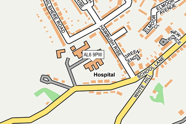 AL6 9PW map - OS OpenMap – Local (Ordnance Survey)