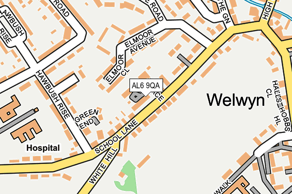AL6 9QA map - OS OpenMap – Local (Ordnance Survey)