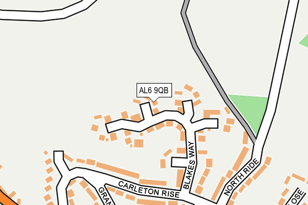 AL6 9QB map - OS OpenMap – Local (Ordnance Survey)