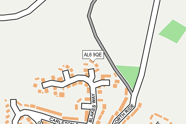 AL6 9QE map - OS OpenMap – Local (Ordnance Survey)