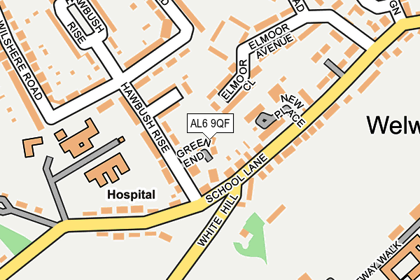 AL6 9QF map - OS OpenMap – Local (Ordnance Survey)