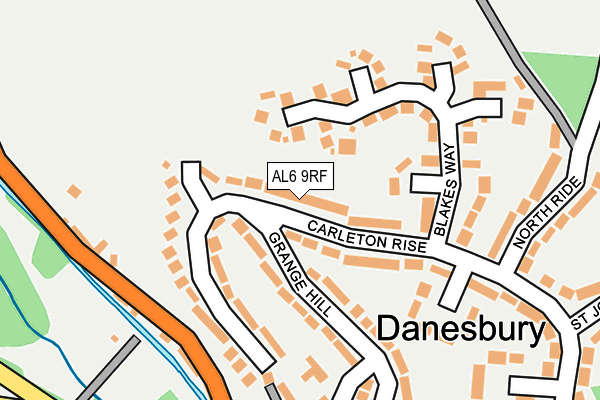 AL6 9RF map - OS OpenMap – Local (Ordnance Survey)