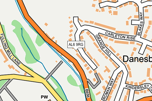 AL6 9RG map - OS OpenMap – Local (Ordnance Survey)