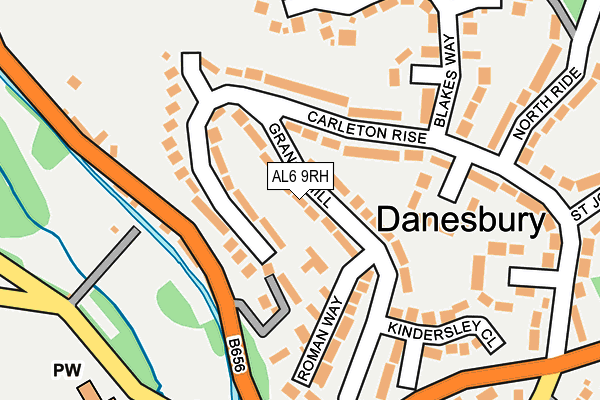 AL6 9RH map - OS OpenMap – Local (Ordnance Survey)