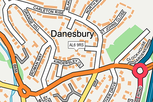 AL6 9RS map - OS OpenMap – Local (Ordnance Survey)